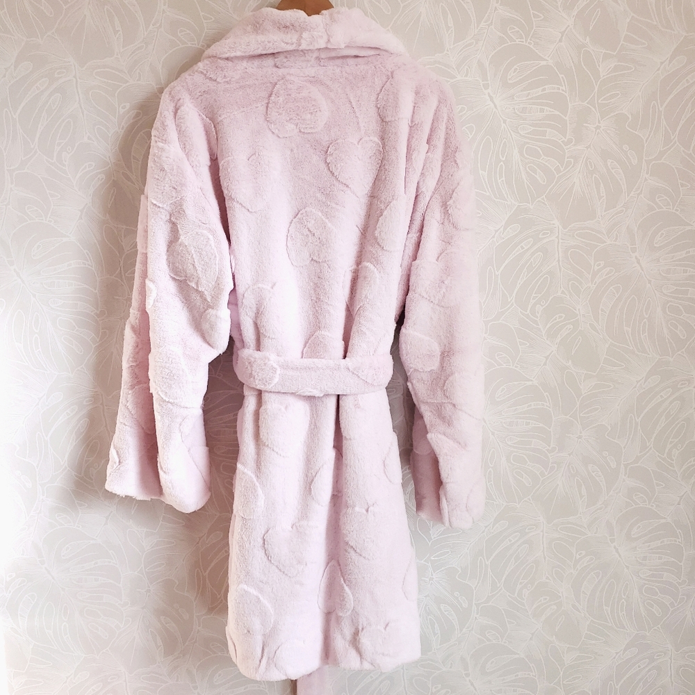 PINK Victoria's Secret Cozy Robe Hearts Print NEW Size XL/XXL - Picture 11 of 12